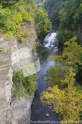 Image of Finger lakes region waterfall in the summer