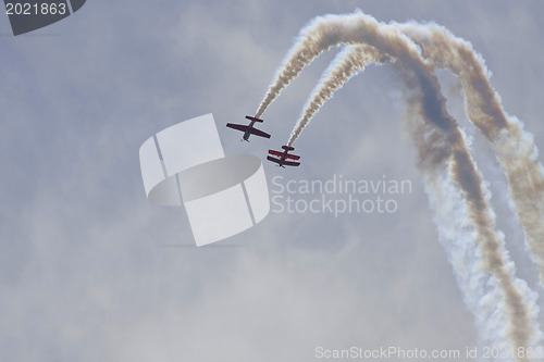 Image of Two planes performing in an air show