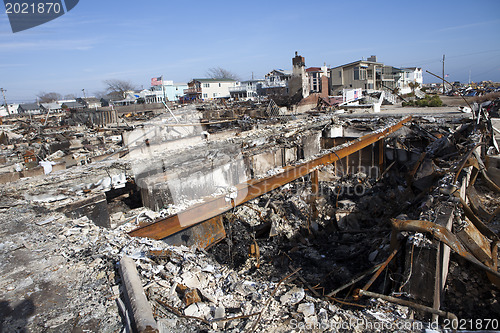 Image of NEW YORK -November12: Destroyed homes during Hurricane Sandy in 