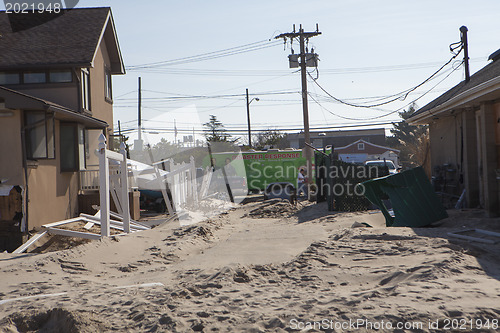 Image of NEW YORK -November12:Destroyed homes during Hurricane Sandy in t