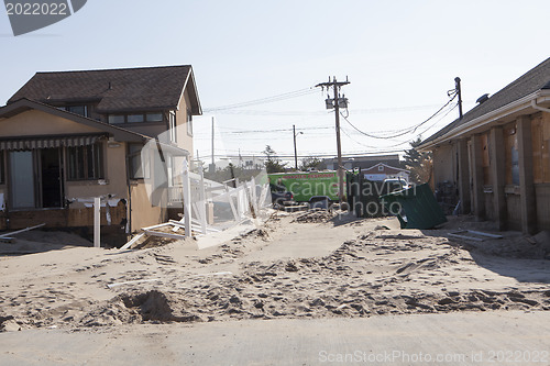 Image of NEW YORK -November12:Destroyed homes during Hurricane Sandy in t