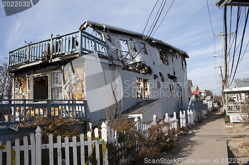 Image of NEW YORK -November12: The fire destroyed around 100 houses durin