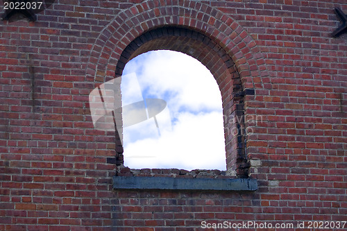 Image of Castel window with blue sky