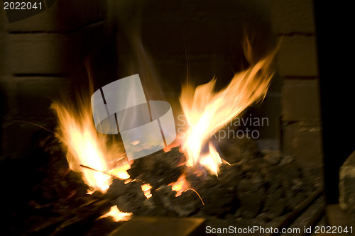 Image of Sparks and fire in forge