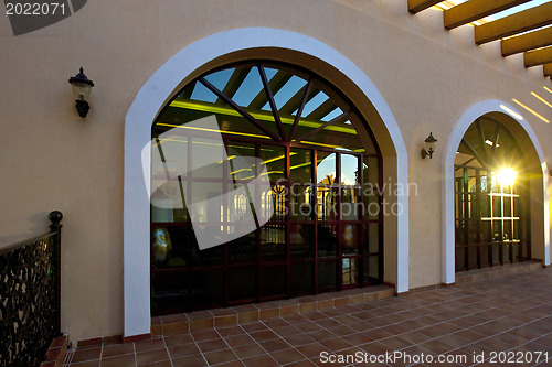 Image of fully open hallway of resort