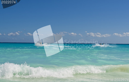 Image of Morning waves at Caribbean sea