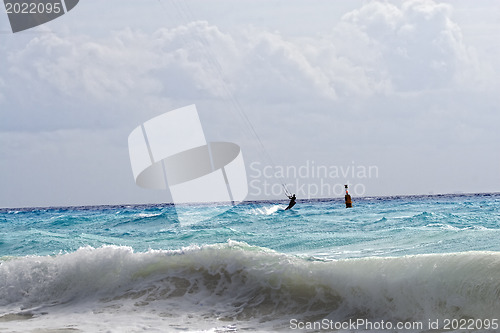 Image of Ready to fly up kite surfer