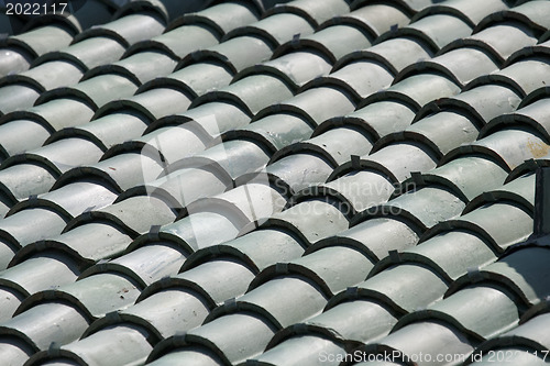Image of Roof with repeating patterns for background or texture 
