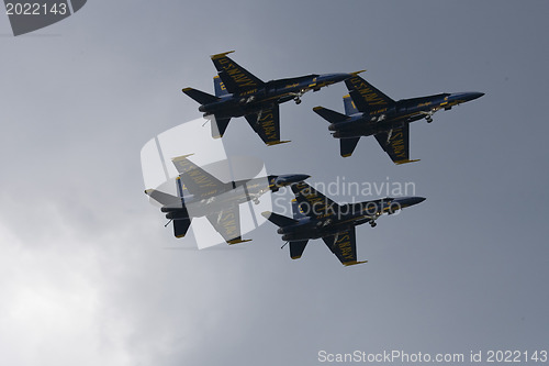 Image of Blue Angels Fly in Tight Formation