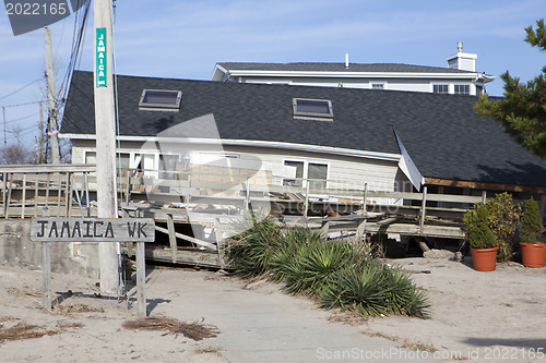 Image of NEW YORK -November12:Destroyed homes during Hurricane Sandy in t