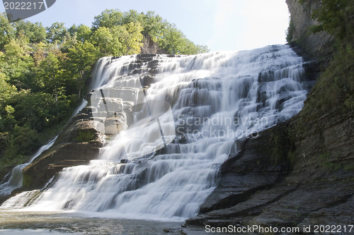 Image of Finger lakes region waterfall in the summer