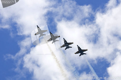 Image of Blue Angels Fly in Tight Formation