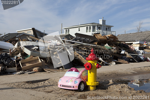 Image of NEW YORK -November12:Destroyed homes during Hurricane Sandy in t