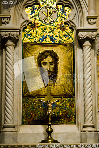 Image of Saint Patrick's Cathedral. Mosaic of Veronica's Veil . New York.