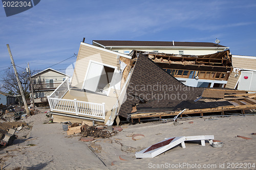 Image of NEW YORK -November12:Destroyed homes during Hurricane Sandy in t