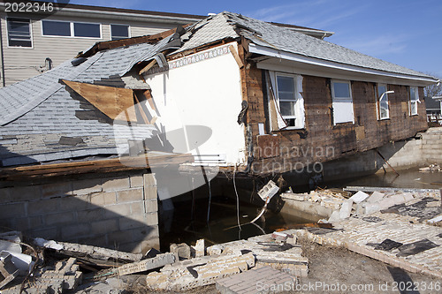 Image of NEW YORK -November12:Destroyed homes during Hurricane Sandy in t