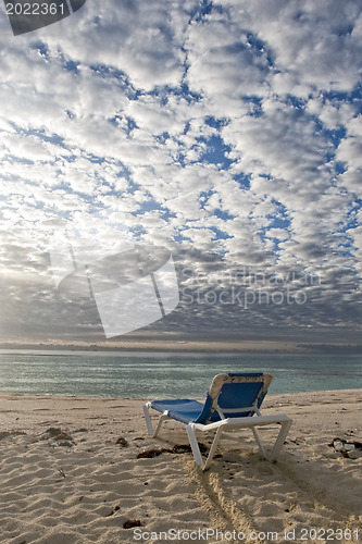 Image of A sun-chair on a Caribbean beach