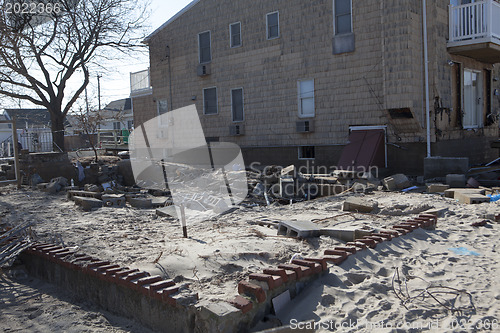 Image of NEW YORK -November12:Destroyed homes during Hurricane Sandy in t