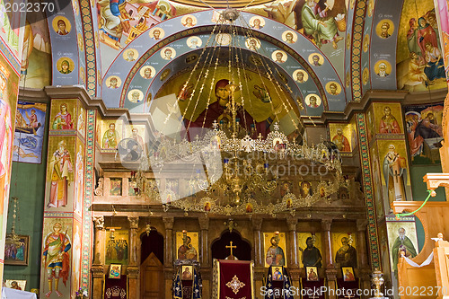 Image of Ceiling  fresco. The dome is decorated by icons of apostles. Gre