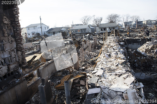 Image of NEW YORK -November12: Destroyed homes during Hurricane Sandy in 