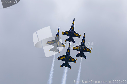 Image of Blue Angels Fly in Tight Formation