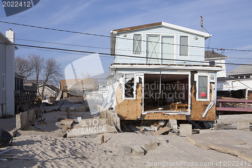 Image of NEW YORK -November12:Destroyed homes during Hurricane Sandy in t