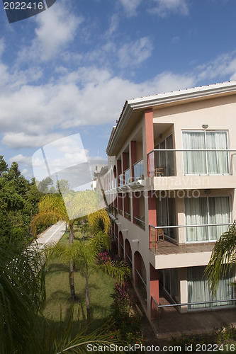 Image of View of house with tropical plants