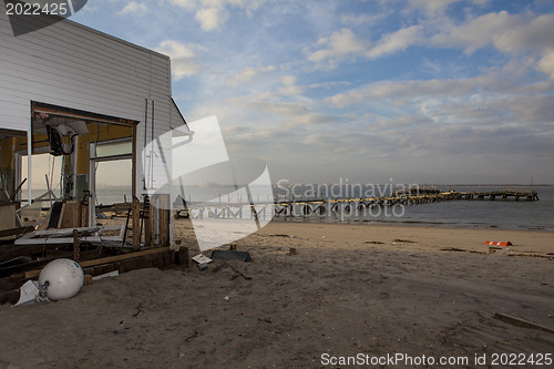 Image of NEW YORK -November12:Destroyed homes during Hurricane Sandy in t