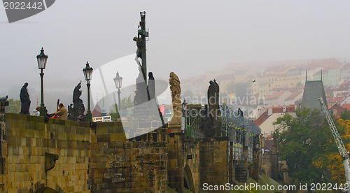 Image of Statue in Prague .Charles Bridge