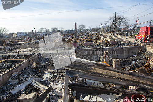 Image of NEW YORK -November12: The fire destroyed around 100 houses durin