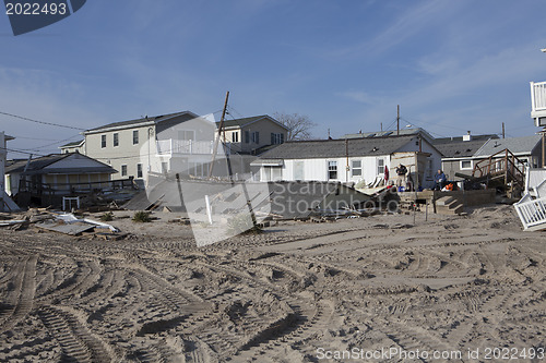 Image of NEW YORK -November12:Destroyed homes during Hurricane Sandy in t