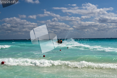 Image of Morning waves at Caribbean sea