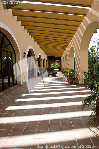 Image of fully open hallway of resort