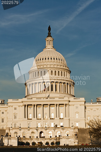 Image of The front of the US Capitol
