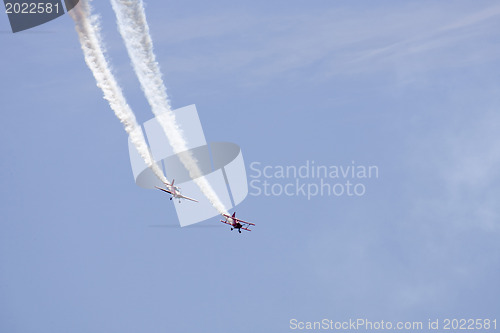 Image of Two planes performing in an air show