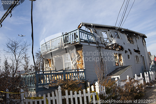 Image of NEW YORK -November12: The fire destroyed around 100 houses durin