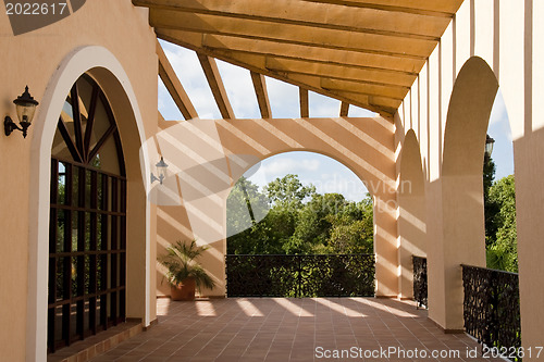 Image of fully open hallway of resort