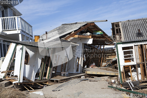 Image of NEW YORK -November12:Destroyed homes during Hurricane Sandy in t