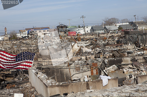 Image of NEW YORK -November12: Destroyed homes during Hurricane Sandy in 