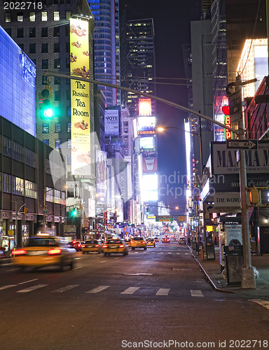 Image of NEW YORK CITY - March 9: Times Square, New York street night lif