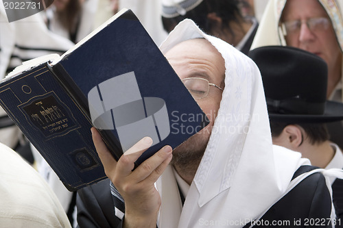 Image of Prayer of Jews at Western Wall. Jerusalem Israel 