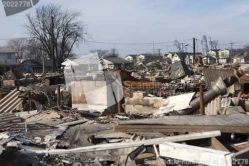 Image of NEW YORK -November12: Destroyed homes during Hurricane Sandy in 