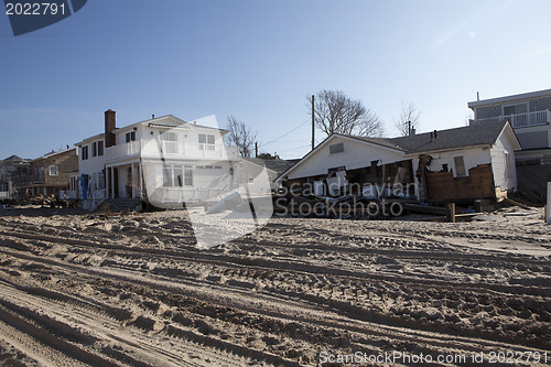 Image of NEW YORK -November12:Destroyed homes during Hurricane Sandy in t