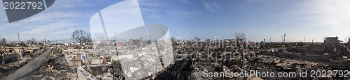 Image of NEW YORK -November12: The fire destroyed around 100 houses durin