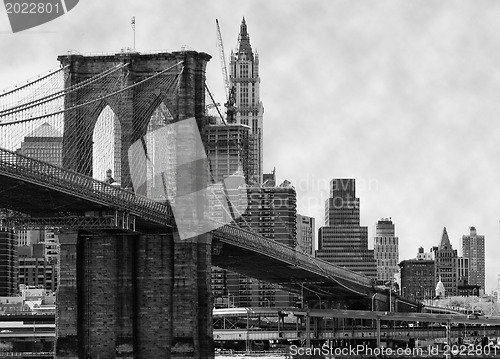 Image of Brooklyn Bridge New York and East River