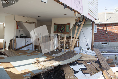 Image of NEW YORK -November12:Destroyed homes during Hurricane Sandy in t