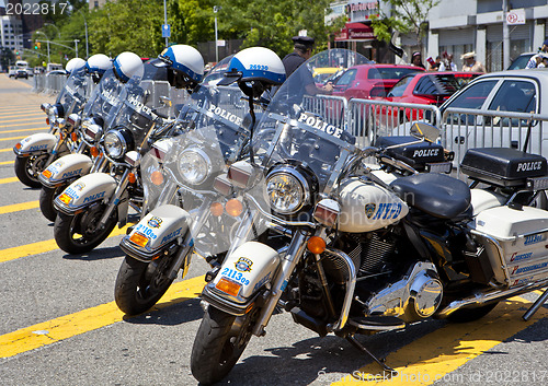 Image of Police Bikes in a row