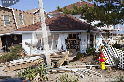 Image of NEW YORK -November12:Destroyed homes during Hurricane Sandy in t