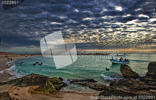 Image of Sail boat in Caribbean sea 