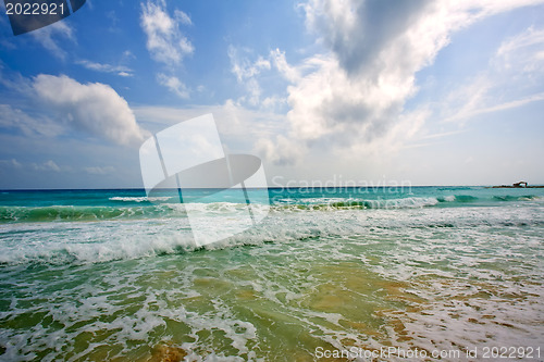 Image of Waves on beautiful golden beach